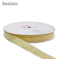 Лента бархатная люрекс 20мм 9626550 цв.белый/золото