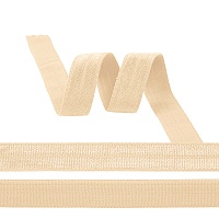 Косая бейка стрейч блестящая 20мм (50м) цв.S180 бежевый песочный