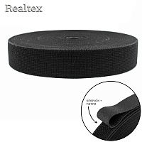 Липучка гибридная 2 в 1 50мм Realtex (25м) цв.черный