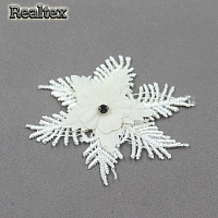 Пришивной элемент TJ-D318 Цветочек 3D цв.молочный