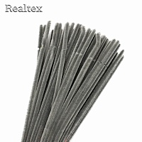 Проволока "Синель" Realtex для творчества N d-6мм 30см (100шт) цв.А-025 серый