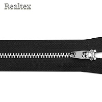 Молния джинсовая  Реалтекс латунь Т.4,5 "Кобра" 14см цв.черный/никель 