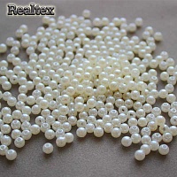 Бусины пластик Realtex  5мм под жемчуг (500гр) цв.01 молочный