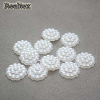 Полу-бусы Реалтекс фигурные 13мм "Budha Head" цв.белый 