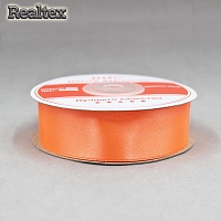 Лента атласная 25мм Realtex (27,4м) цв.051RS светло-оранжевый неон
