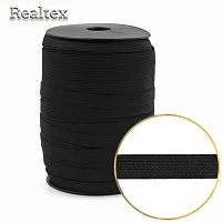 Резинка вязаная Realtex 10мм (100м) цв.черный 