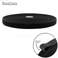Липучка гибридная 2 в 1 25мм Realtex (25м) цв.черный