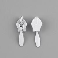 Бегунок Т.3 без фиксатора для метражной потайной молнии цв.101 белый