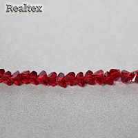 Бусины Реалтекс стеклянные со скошенными гранями 6мм "Пирамида" на нитях цв.21 гранат