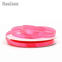 Лента атласная 6мм Realtex (27,4м) цв.040 ярко-розовый