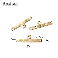 Держатель "Realtex" для 5 нитей 25*7мм (50шт) цв.золото