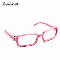 Очки без стекла прямоугольные пластик 26287 9см для игрушек цв.розовый