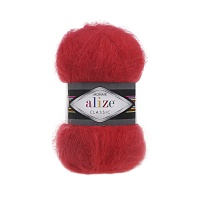 Пряжа Alize "Мохер Classic" (100гр) цв.056 красный