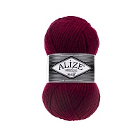 Пряжа Alize "Super Lana Maxi" (100гр) цв.390темно-красный