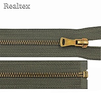 Молния металл Т.5 1 замок 75см разьемная цв.антик/078 хаки