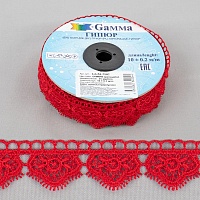 Кружево гипюр  25мм GGM-2502 "Gamma" (10м) цв.GP006RE красный