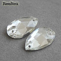 Стразы пришивные стекло капля 16*25мм Realtex цв.01 Crystal