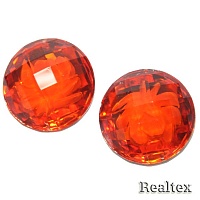 Стразы пластиковые пришивные AB-1 средние цв.оранжевый 