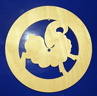 Заготовка для декорирования деревянная Циферблат "зодиак "Овен" 24см