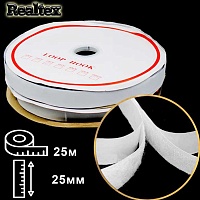 Липучка клеевая Realtex  25мм (25м) цв.белый
