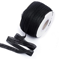 Лента нитепрошивная клеевая по косой с нитью 5715B 15мм цв.чёрный 