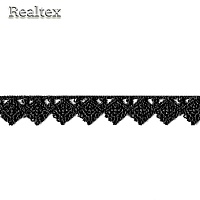 Кружево  гипюр  Realtex  15мм LF-9677 цв.01 черный  