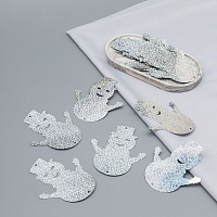 Пайетки "Астра" "снеговик" 9,8*8,5см (30шт) цв.серебро голограмма