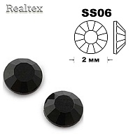 Стразы термоклеевые SWAROVSKI SS-06 (100шт) цв.Jet 