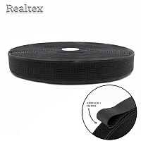 Липучка гибридная 2 в 1 38мм Realtex (25м) цв.черный
