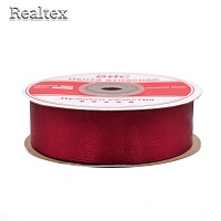 Лента атласная 25мм Realtex (27,4м) цв.064 бордовый
