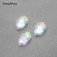 Стразы акриловые пришивные RS "Капля"  8*12мм цв.cristal AB