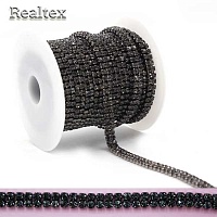 Тесьма-стазы (оригинал-стекло) A-940/2 цв.черный