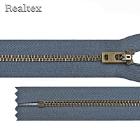 Молнии джинсовые JIN 4B  бронза 18см Т.4, неразъёмная №1 (10шт) цв.309 тёмно-серый