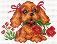 Рисунок на канве МП №1424 "Мой щенок" 16*20см