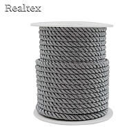 Шнур люрекс Realtex  5мм цв.черное серебро