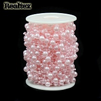 Бусины тесьма Realtex 3мм+8мм цв.12 розовый