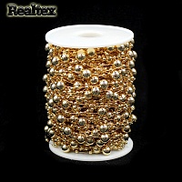 Бусины тесьма Realtex 3мм+8мм цв.S-5 золото