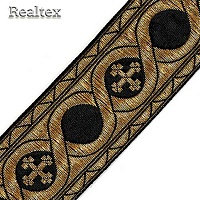 Галун православный 50мм с2849г17 "Горошина" рис.9025"в" цв.черный/золото