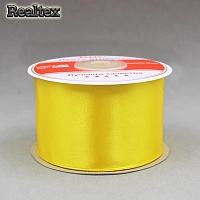 Лента атласная 50мм Realtex (27,4м) цв.022RS желтый