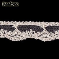 Кружево на сетке  35мм CLC 2266 цв.молочный