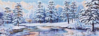 Рисунок на канве МП №1360 "Зимний лес" 40х90см