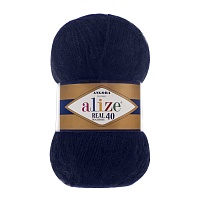 Пряжа "Angora Real 40" (100гр) цв.058 темно-синий