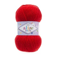 Пряжа Alize "Sekerim Bebe" (100гр) цв.056 красный