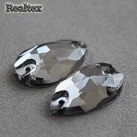 Стразы пришивные стекло капля 16*25мм Реалтекс цв.02 Grey