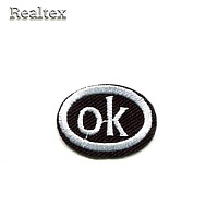  Термоаппликации Realtex "OK" 3,0*2,0см цв.черный/белый