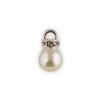 Бусины-подвесы пластик Zlatka JJB-04 8*10мм (2шт) цв.01-жемчужный