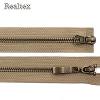 Молния металл Т.5 2замка 85см разъемная цв.антик/128 бежево-серый