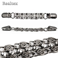 Застежка-клипса для кардигана  Реалтекс 120*15мм (4шт) цв.черный никель