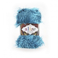 Пряжа Alize "Decofur" (100гр) цв.1375 бирюза/черный