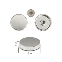 Ножки для сумок металл. TBY-107928 d-15мм h-3мм (10шт) цв.никель